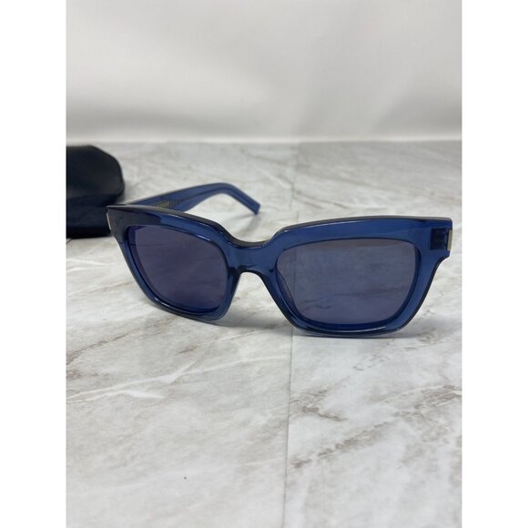SAINT LAURENT BOLD 1 001 Sunglasses Blue One Temple Arm Is Missing main image 9